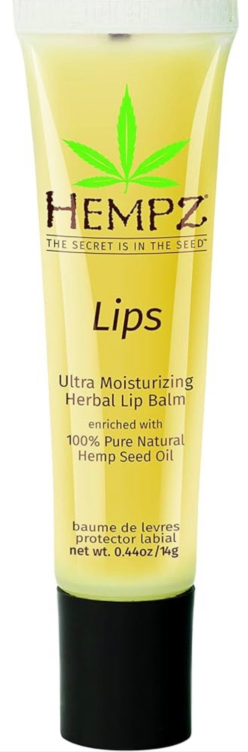 HEMPZ Herbal Ultra Moisturizing Lip Balm - Lip Treatment for Dry Cracked Lips, Provides Hydration and Nourishment for Men and Women - Premium, 100% Pure Natural Hemp Seed Oil - .44 oz