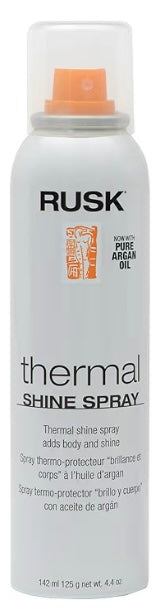 RUSK Thermal Shine Spray, Pure Argan Oil, Eliminates Frizz and Maintains Shine, Sleek and Smooth Hair, 4.4 oz